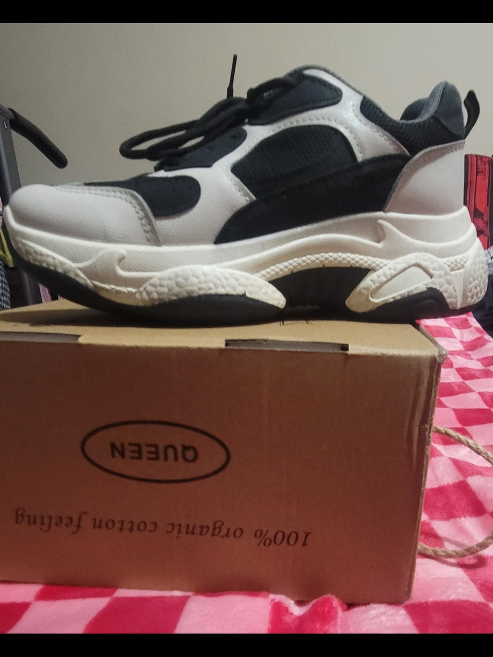 Chunky Black and White Platform Sneaker
